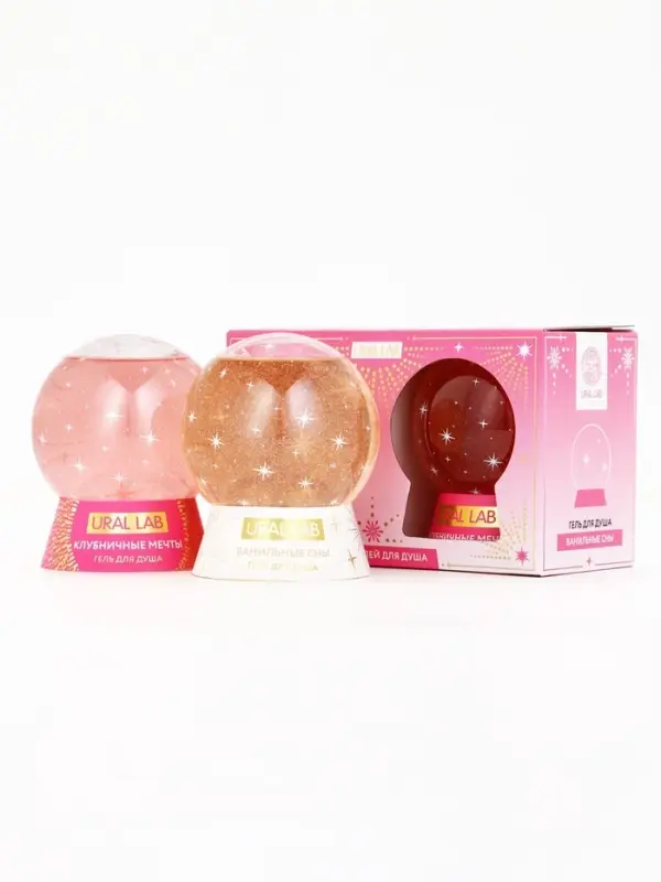 Гели для душа в форме ёлочных шаров Happy New Year, набор 2 шт. &times; 245 мл, URAL LAB