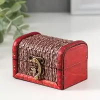 Шкатулка для украшений &laquo;Сундучок. Плетёнка&raquo;, дерево, 6.3&times;8.8&times;6.5 см
