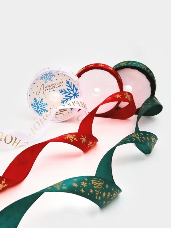 Набор лент с тиснением для упаковки подарков, 3 шт Набор лент с тиснением для упаковки подарков, 3 шт