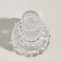 Стеклянный подсвечник на 1 свечу &laquo;Ёлочка&raquo;, прозрачный, d=2 см, 8.5&times;8.5&times;13.5 см