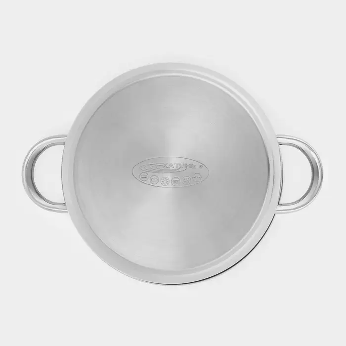 Кастрюля Катунь &laquo;Гретта&raquo;, 4.5 л, d=22 см, с крышкой, капсульное дно, индукция, нержавеющая сталь, AISI - 201, хромированная