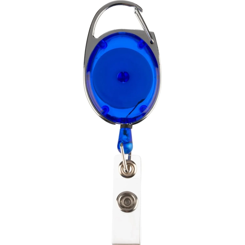 Держатель для бейджа Комус с рулеткой синий (без бейджа) 1шт