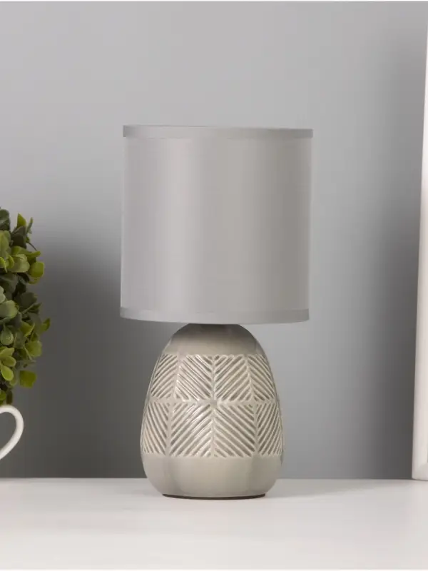 Лампа настольная RISALUX &laquo;Ретушь&raquo;, Е14, 40 Вт, серая, 12&times;12&times;24 см
