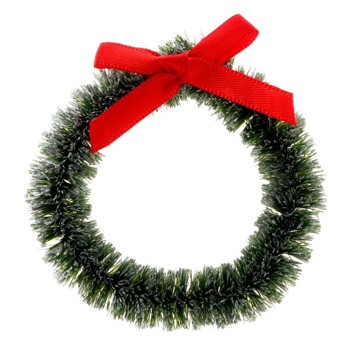 Венок новогодний, набор 3 шт., размер 1 шт. — 6,5 см, цвет светло-зелёный