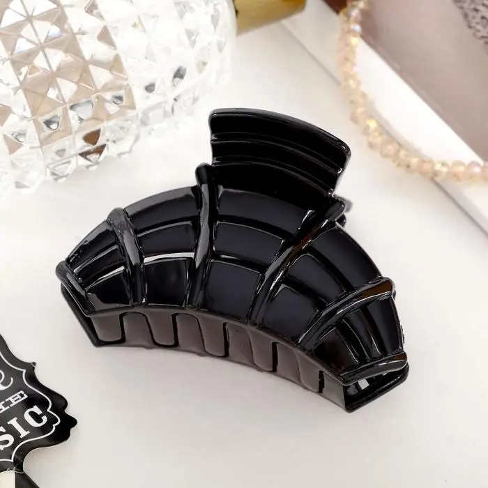 Крабик для волос «Глянец», каскад, 7 см, чёрный Крабик для волос «Глянец», каскад, 7 см, чёрный