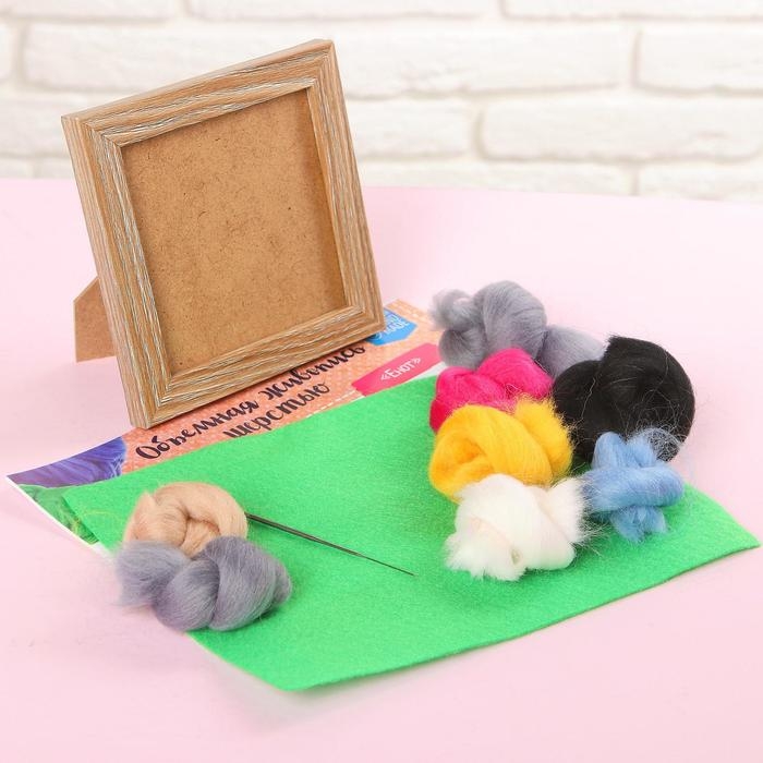 Валяние из шерсти. Объёмная картина «Енот», 10 х 10 см Валяние из шерсти. Объёмная картина «Енот», 10 х 10 см