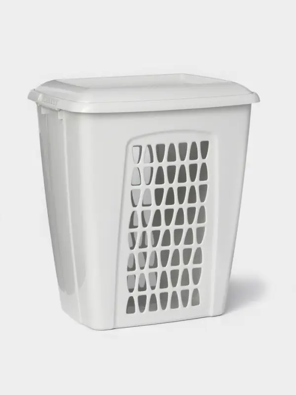 Корзина бельевая &laquo;Молетта&raquo;, 45 л, 43&times;32&times;48 см, с крышкой, светло-серая