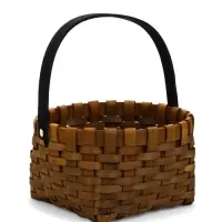 Корзина плетёная для хранения, 22&times;15&times;12 см, ручка h=14 см, секвойя, коричневая