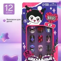 Накладные ногти детские &laquo;Забавная кошечка&raquo;, набор 12 шт.