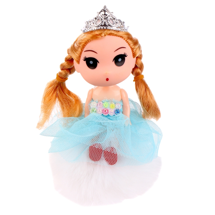 Кукла-брелок «Девочка» на белом помпоне, 14 см Кукла-брелок «Девочка» на белом помпоне, 14 см