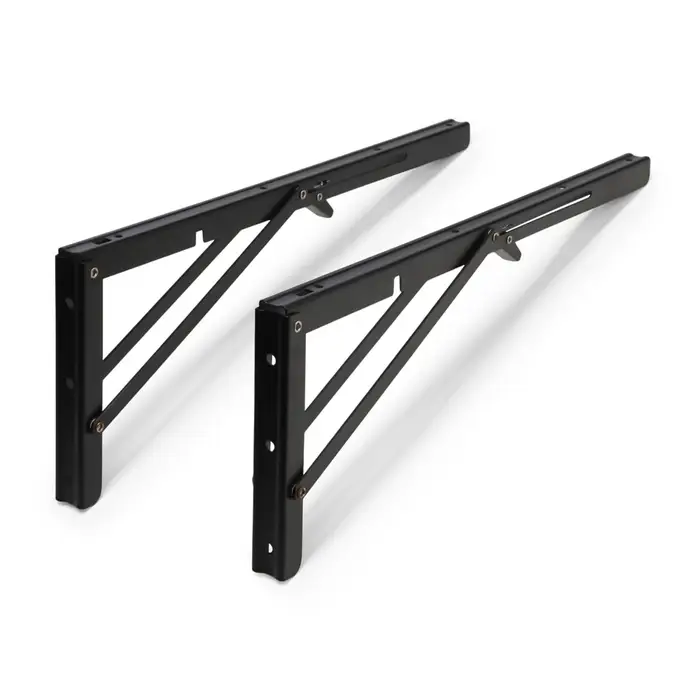 Кронштейн складной для столов и полок ТУНДРА, 2 шт., длина 450 мм, сталь черный
