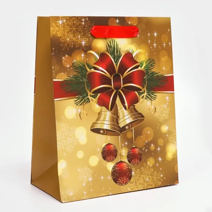 Пакет подарочный, ламинированный, Пакет подарочный, ламинированный, "Бантик",18 х 23 х 10 см