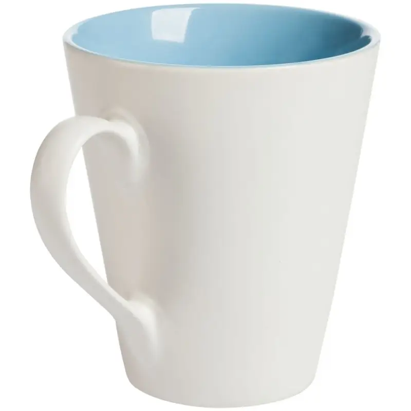 Кружка New Bell матовая, белая с голубым Кружка New Bell матовая, белая с голубым