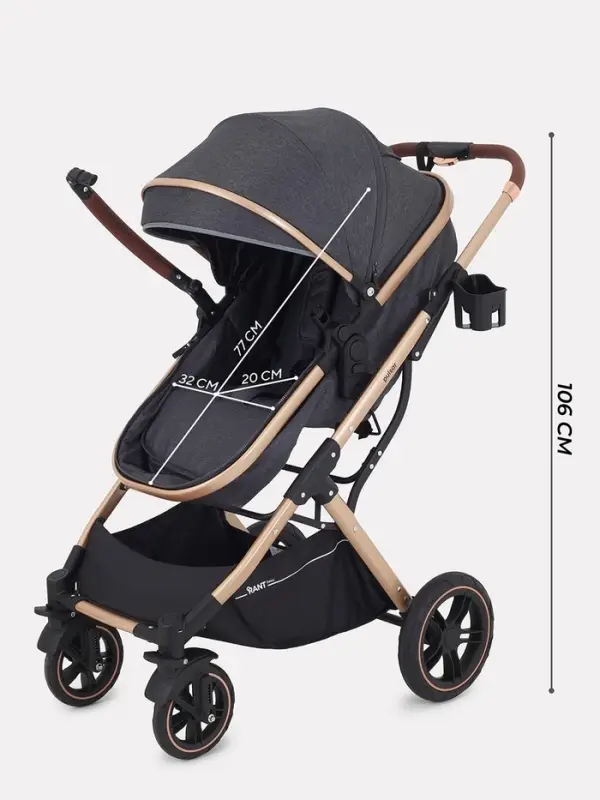 Коляска - трансформер детская RANT basic PULSAR GOLD (2в1) RA160, серый