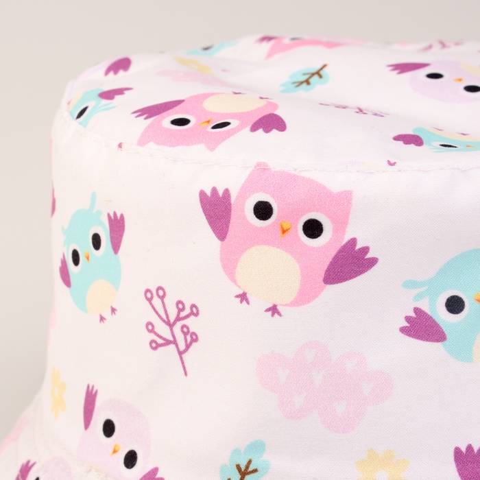 Панама детская для девочки «Совята», цвет белый, р-р 48-50