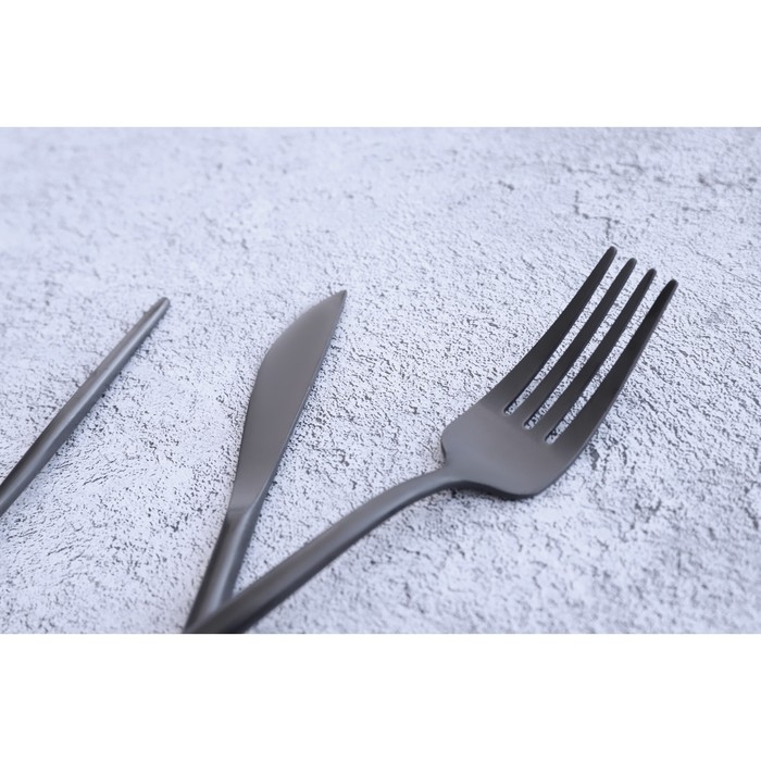 Вилка столовая из нержавеющей стали Magistro «Фолк», h=22 см, цвет чёрный Вилка столовая из нержавеющей стали Magistro «Фолк», h=22 см, цвет чёрный