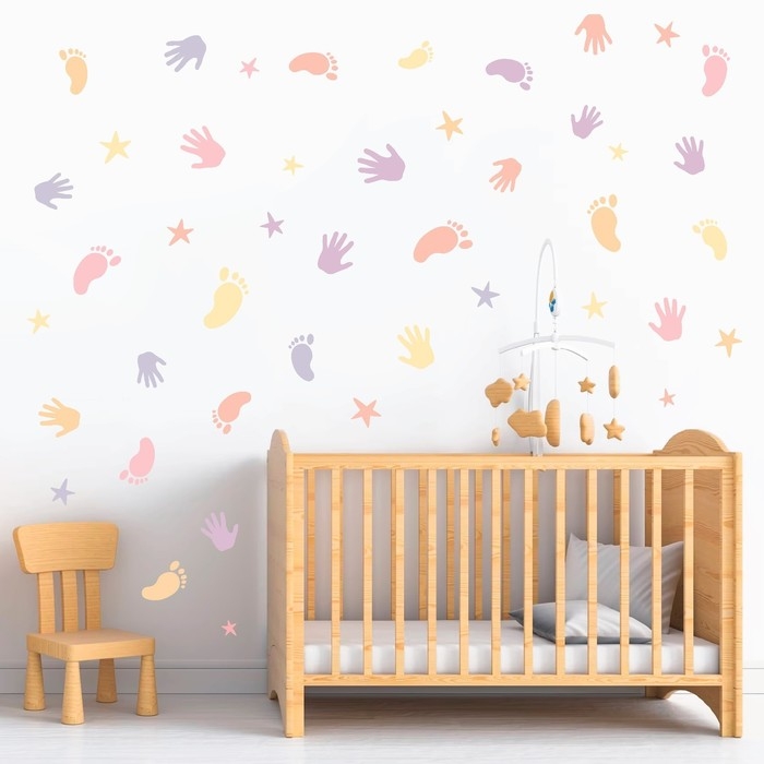 Наклейка интерьерная цветная Наклейка интерьерная цветная "Ножки и ладошки" 30х60 см