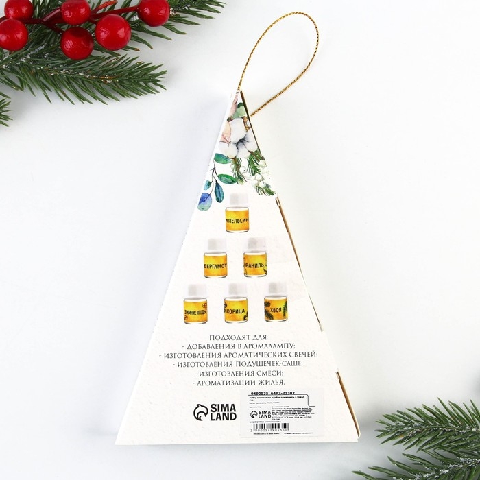 Аромамасла новогодние «Добро пожаловать в Новый год», на Новый год, набор 6 шт, 3 мл Аромамасла новогодние «Добро пожаловать в Новый год», на Новый год, набор 6 шт, 3 мл