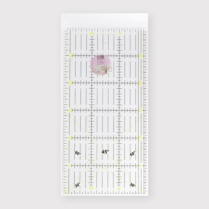 Линейка для квилтинга и пэчворка, 30 × 15 см, толщина 3 мм, цвет МИКС