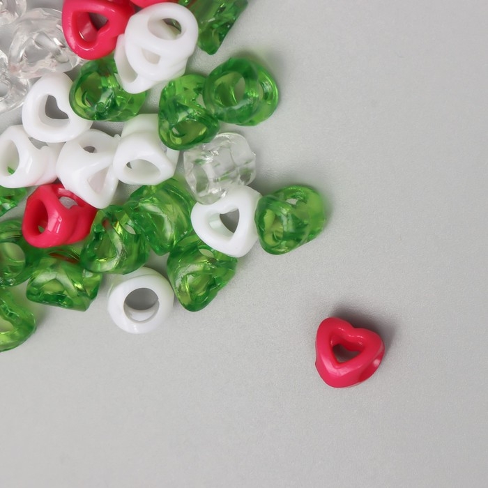 Бусины для творчества пластик Бусины для творчества пластик "Лёгкое сердце" МИКС набор 20 гр 0,9х0,9х0,9 см