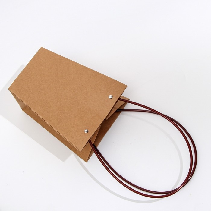 Сумка для цветов крафт влагостойкая, 17x17-11.5x11.5-20 Сумка для цветов крафт влагостойкая, 17x17-11.5x11.5-20