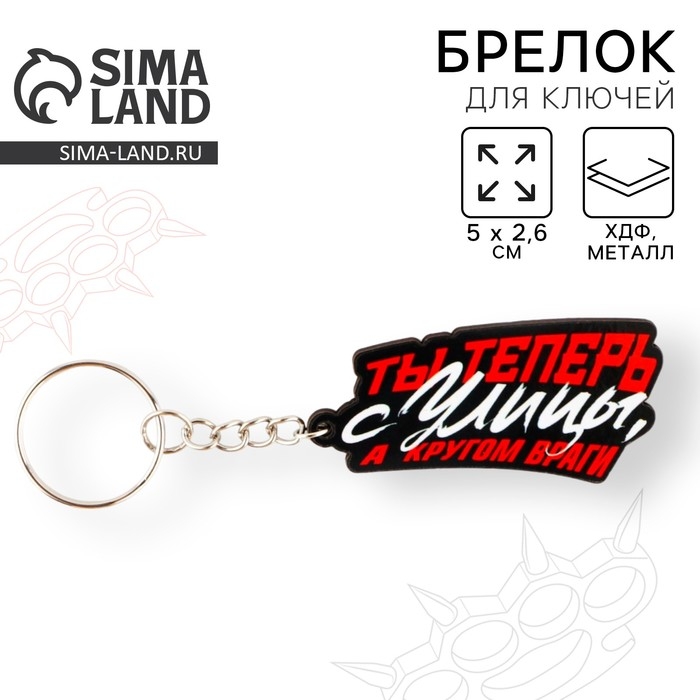 Брелок для ключей деревянный &laquo;Ты теперь с улицы, а кругом враги&raquo;, 5 х 2,6 см