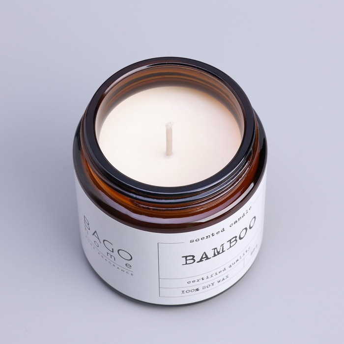 Свеча ароматическая в банке  Свеча ароматическая в банке "Бамбук", совый воск, 88 г