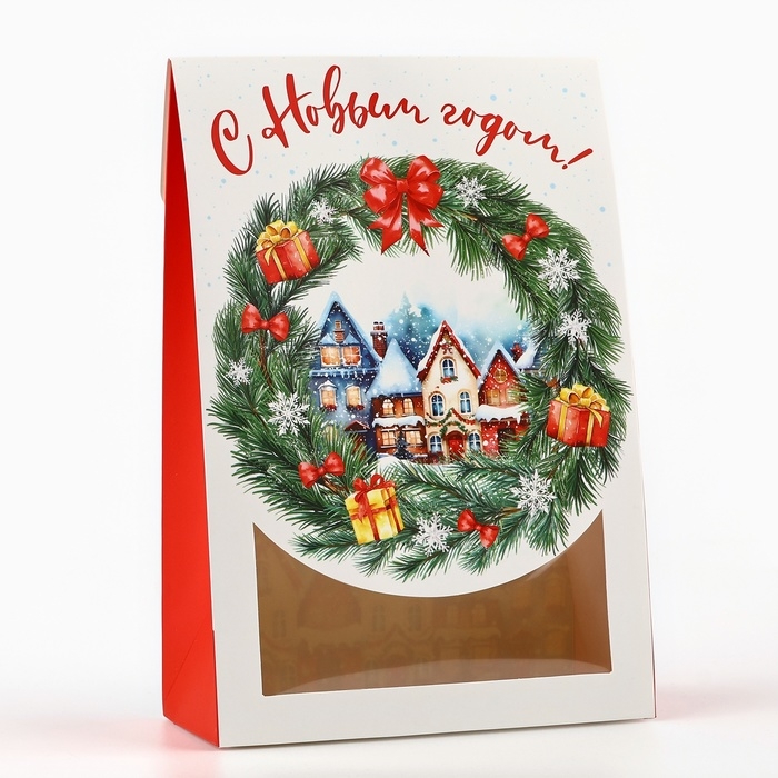 Коробка подарочная новогодняя складная «Снежный город», 15 х 7 х 22 см, Новый год Коробка подарочная новогодняя складная «Снежный город», 15 х 7 х 22 см, Новый год