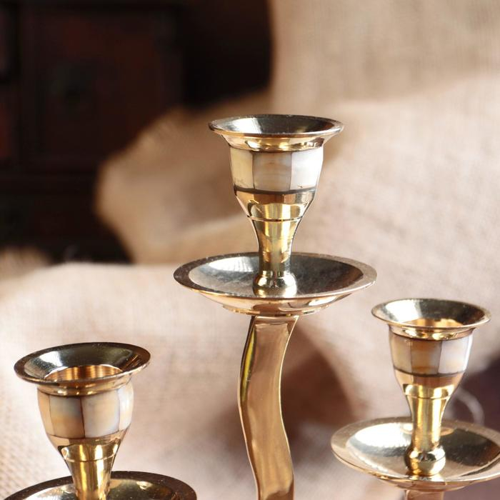 Подсвечник на 3 свечи антик 19,5см Подсвечник на 3 свечи антик 19,5см