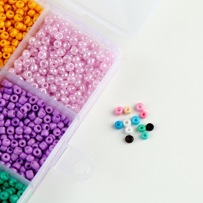 Набор для создания украшений, 15 цветов, размер 1 штуки: 3 мм., леска, ножницы Набор для создания украшений, 15 цветов, размер 1 штуки: 3 мм., леска, ножницы