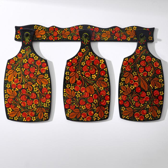 Набор Доски 3 шт и держатель 48×33×1 см хохлома Набор Доски 3 шт и держатель 48×33×1 см хохлома