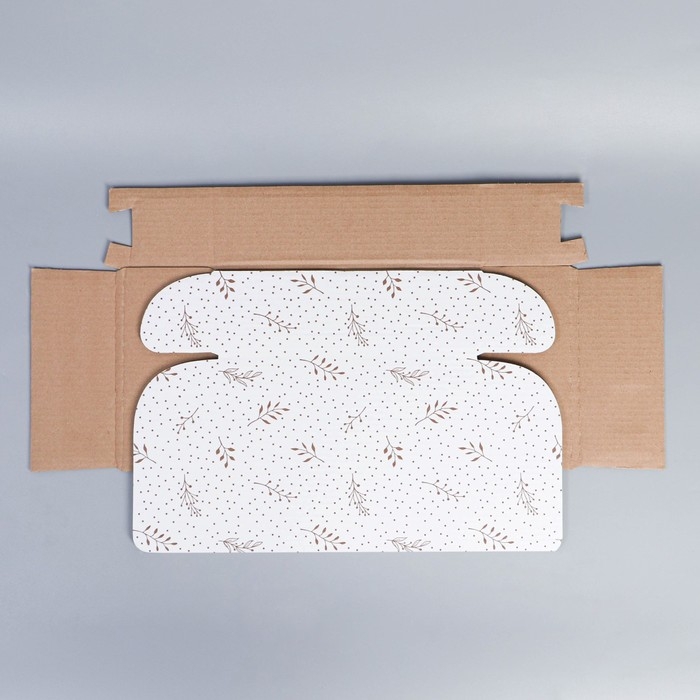 Коробка подарочная сборная, упаковка, «Веточки», белый, 27 х 21 х 9 см Коробка подарочная сборная, упаковка, «Веточки», белый, 27 х 21 х 9 см