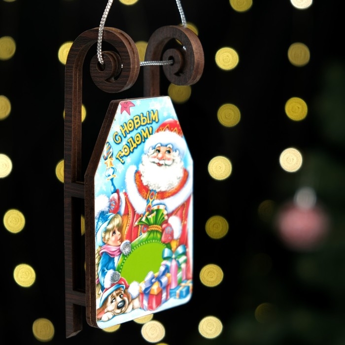 Елочное украшение Елочное украшение "Саночки №3", 12,5 х 6 см