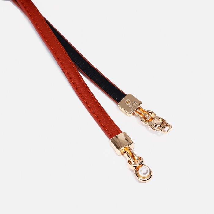 Ремень женский, ширина 1 см, пряжка металл, цвет рыжий