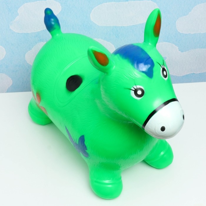 Игрушка - прыгун детская  Игрушка - прыгун детская "Лошадка" резиновая надувная, 49х24см, зеленая