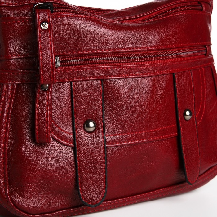 Сумка-мешок на молнии, цвет бордовый