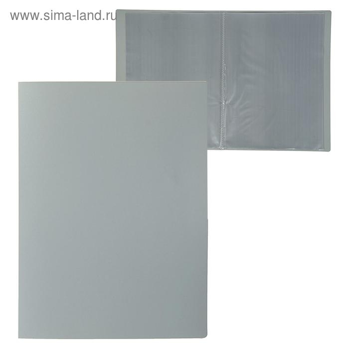 Папка с 20 вкладышами А4, 500 мкм, Calligrata, текстура Папка с 20 вкладышами А4, 500 мкм, Calligrata, текстура "песок", серая