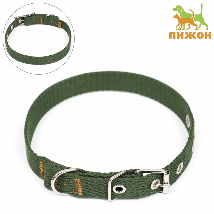 Ошейник брезентовый однослойный, 52 х 2 см, хаки Ошейник брезентовый однослойный, 52 х 2 см, хаки