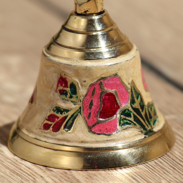 Колокольчик латунь  Колокольчик латунь "Цветочки" 6х6х12 см МИКС