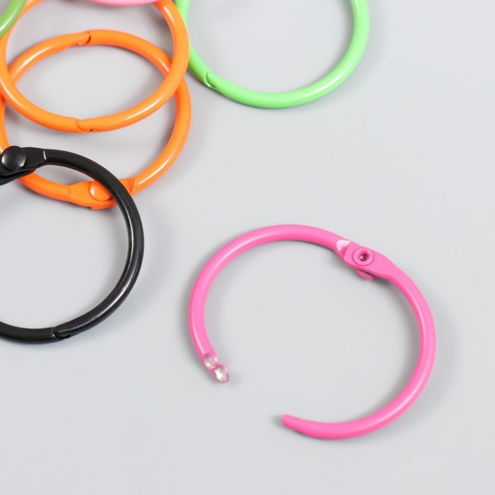 Кольцо для творчества (для фотоальбомов) Кольцо для творчества (для фотоальбомов) "Цвет" МИКС внутр. d= 2,5 см внешн. d=3 см набор 8 шт 91494