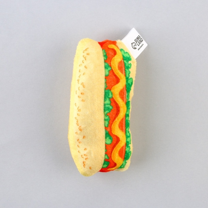 Игрушка для кошек с мятой «Хот-дог» из текстиля, 9х5,3 см Игрушка для кошек с мятой «Хот-дог» из текстиля, 9х5,3 см