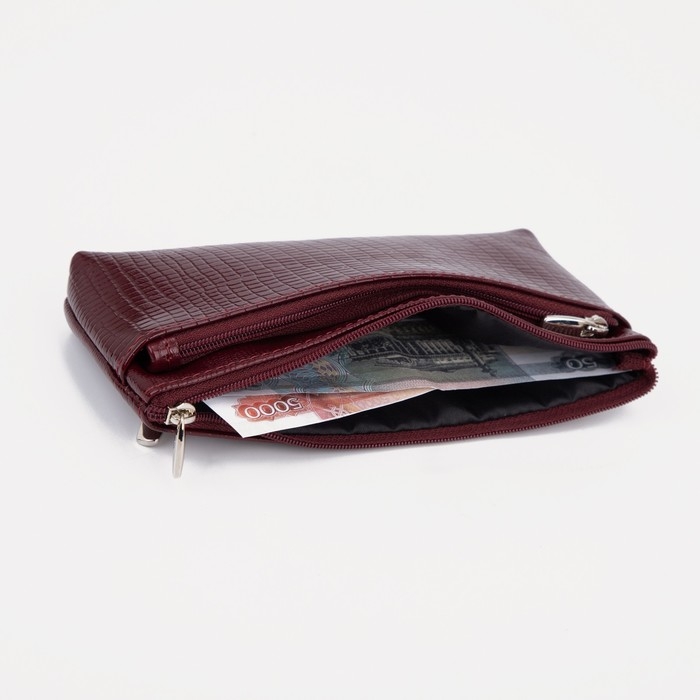 Кошелёк-ключница женский на молнии, цвет бордовый Кошелёк-ключница женский на молнии, цвет бордовый