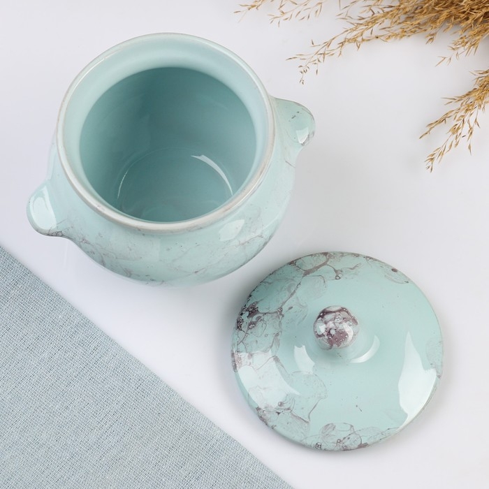 Горшок керамический для запекания №5 с ручками, 0,5л / 10х10,5см, романтика Горшок керамический для запекания №5 с ручками, 0,5л / 10х10,5см, романтика