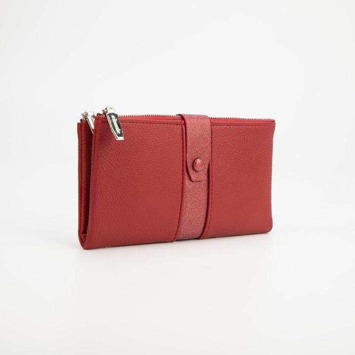 Кошелёк женский на кнопке, цвет бордовый