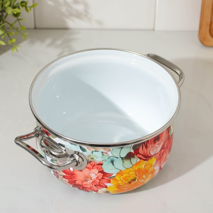 Кастрюля эмалированная «Верона», 2,1 л, стеклянная крышка, индукция Кастрюля эмалированная «Верона», 2,1 л, стеклянная крышка, индукция