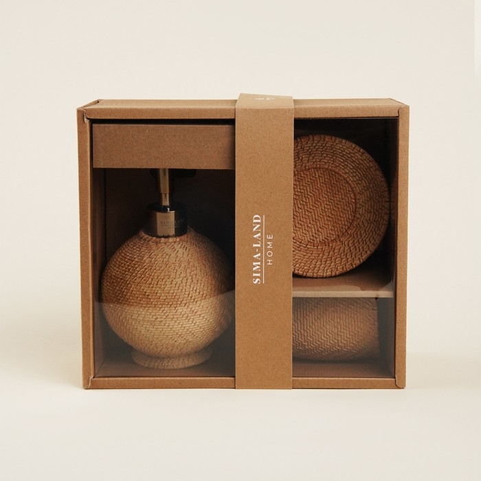 Набор для ванной SL Home, 3 предмета: дозатор, мыльница, стакан Набор для ванной SL Home, 3 предмета: дозатор, мыльница, стакан