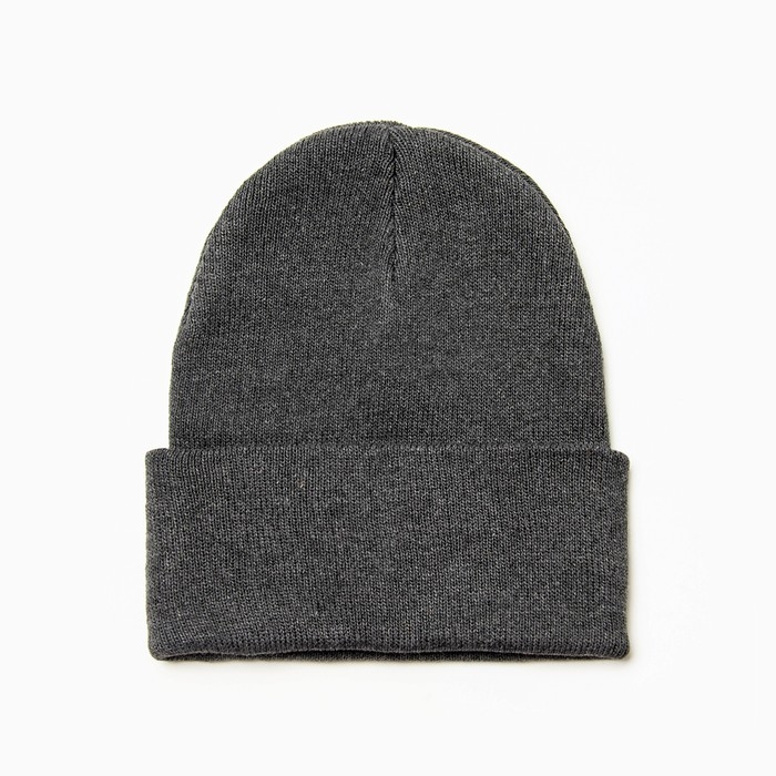 Шапка мужская двухслойная с отворотом, one size, цвет серый Шапка мужская двухслойная с отворотом, one size, цвет серый
