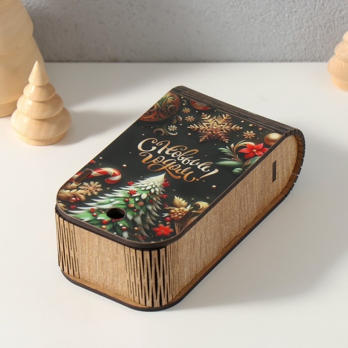 Новогодняя шкатулка-книга  Новогодняя шкатулка-книга "С Новым годом" 13х7х4 см
