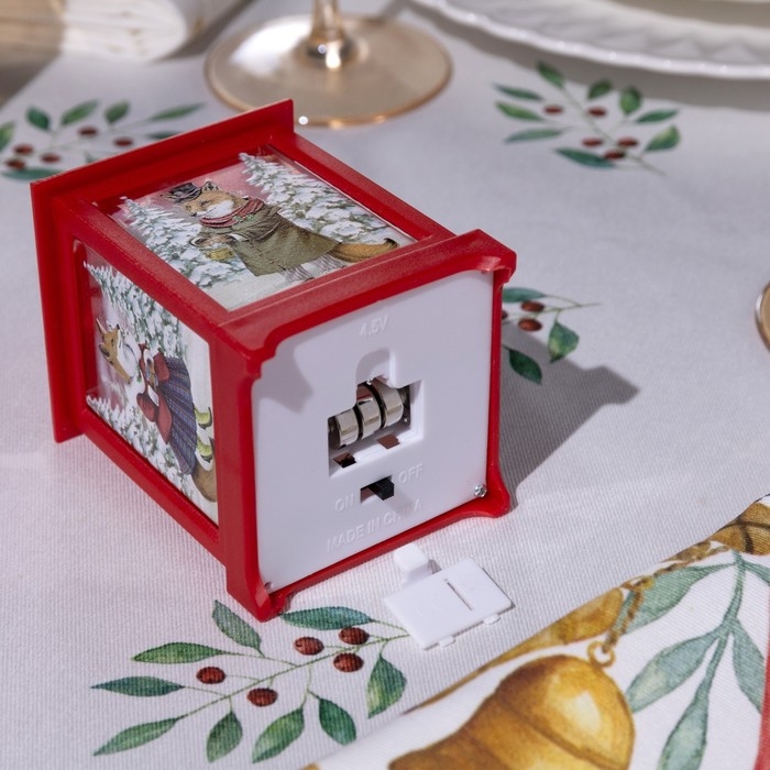 Светодиодная фигура «Красный фонарь с лисами» 6.3 × 12 × 6.3 см, пластик, батарейки AG13х3 (в комплекте), свечение тёплое белое