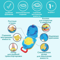 Горшок детский дорожный, складной, переносной, накладка на унитаз, цвет желт/синий, Крошка Я